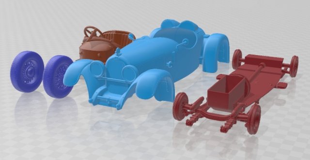 Austro Daimler 1929 Printable Car 3D-Druckmodell .c4d .max .obj .3ds .fbx .stl .blend 