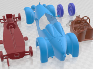 Austro Daimler 1929 Printable Car 3D-Druckmodell