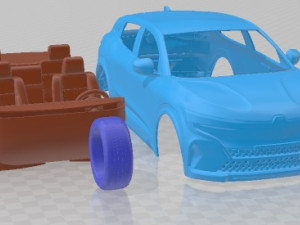 Renault Megane E Tech Iconic 2023 Printable Car 3D 프린트 모델