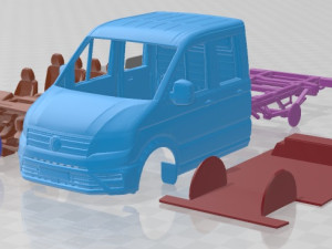 Volkswagen Crafter Chassis Double Cab L1 2023 Printable Van 3D Print Model