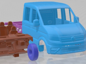 Volkswagen Crafter Chassis Double Cab L1 2023 Printable Van 3D Print Model