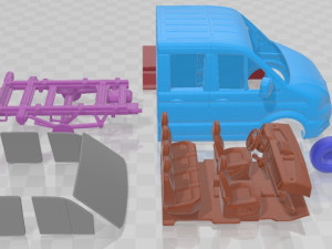 Volkswagen Crafter Chassis Double Cab L1 2023 Printable Van 3D Print Model