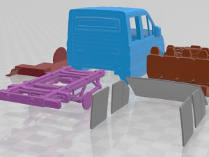 Volkswagen Crafter Chassis Double Cab L1 2023 Printable Van 3D Print Model