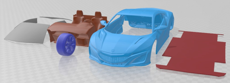 Acura NSX 2016 Printable Car 3D 打印模型 .c4d .max .obj .3ds .fbx .stl .blend 