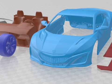 Acura NSX 2016 Printable Car 3D Print Model