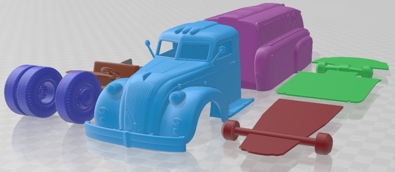 Dodge Airflow Tank Truck 1938 Printable 3D प्रिंट मॉडल .c4d .max .obj .3ds .fbx .stl .blend 