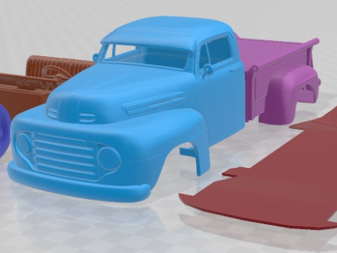 F1 Pickup Truck Hot Rod 1950 Printable 3D Print Model