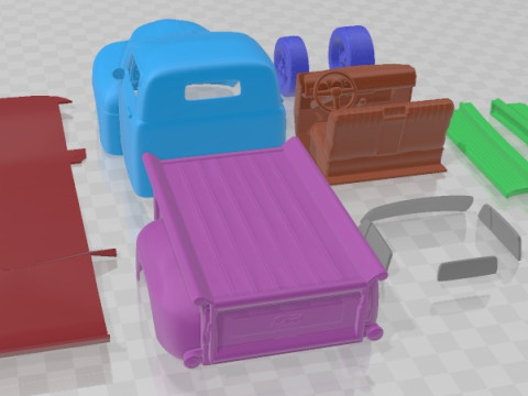 F1 Pickup Truck Hot Rod 1950 Printable 3D Print Model