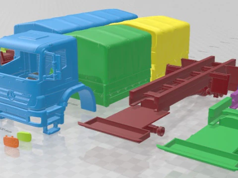 Mercedes Benz Axor Military Truck 2005 Printable 3D Print Model