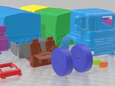 Mercedes Benz Axor Military Truck 2005 Printable 3Dプリントモデル
