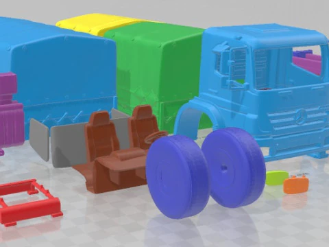 Mercedes Benz Axor Military Truck 2005 Printable 3D Print Model