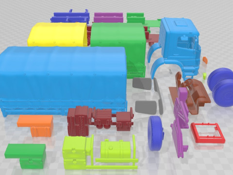 Mercedes Benz Axor Military Truck 2005 Printable 3Dプリントモデル