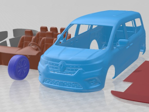 Renault Kangoo Tourneo LWB 2023 Printable Van Modelo de impresión 3D