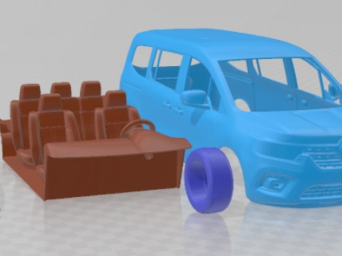 Renault Kangoo Tourneo LWB 2023 Printable Van 3D प्रिंट मॉडल