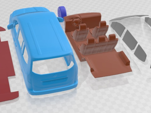 Renault Kangoo Tourneo LWB 2023 Printable Van 3D प्रिंट मॉडल