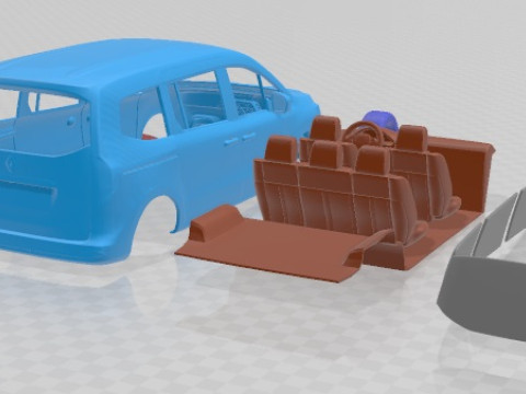 Renault Kangoo Tourneo LWB 2023 Printable Van 3D प्रिंट मॉडल
