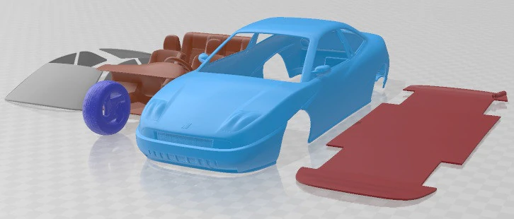 Fiat Coupe Pininfarina 1998 Printable Car 3D Print Model .c4d .max .obj .3ds .fbx .stl .blend