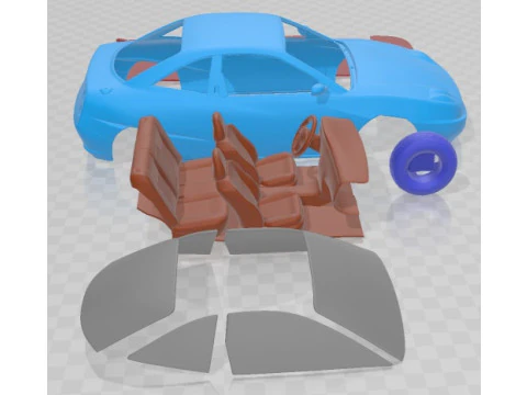 Fiat Coupe Pininfarina 1998 Printable Car 3D Print Model