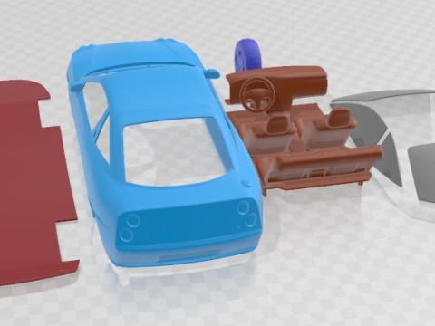 Fiat Coupe Pininfarina 1998 Printable Car 3D प्रिंट मॉडल