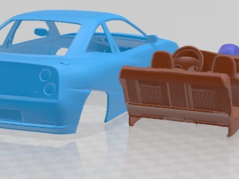 Fiat Coupe Pininfarina 1998 Printable Car 3D Print Model