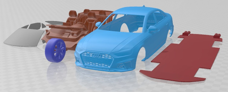Audi S4 Sedan 2020 Printable Car Modèles 3D en vedette .c4d .max .obj .3ds .fbx .stl .blend 