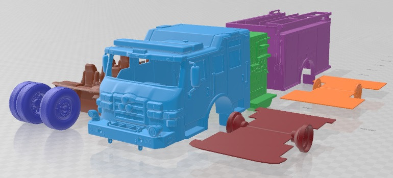 Pierce E402 Pumper Fire Truck 2014 Printable Model do druku 3D .c4d .max .obj .3ds .fbx .stl .blend 
