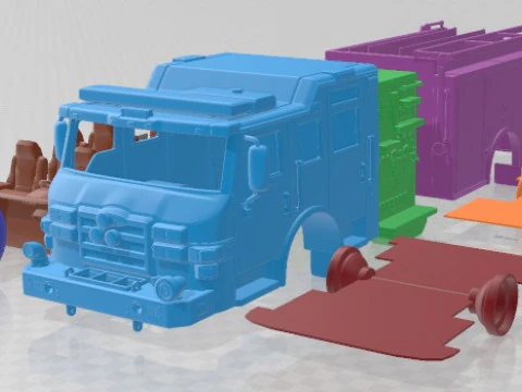 Пожежна машина Pierce E402 Pumper 2014 для друку 3D Принт Модель