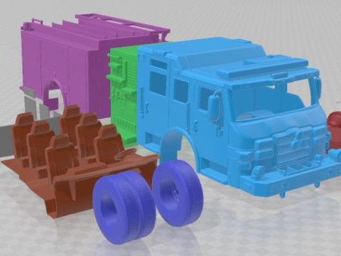 Pierce E402 Pumper Fire Truck 2014 Printable Model do druku 3D