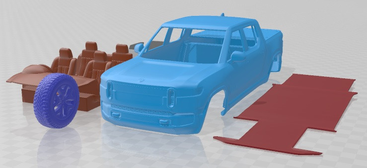 R1T UK Spec Launch Edition 2022 Printable Car 3Dプリントモデル .c4d .max .obj .3ds .fbx .stl .blend 