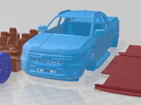 Автомобиль для печати Ranger Wildtrak Super Cab 2024 3D Принт Модель