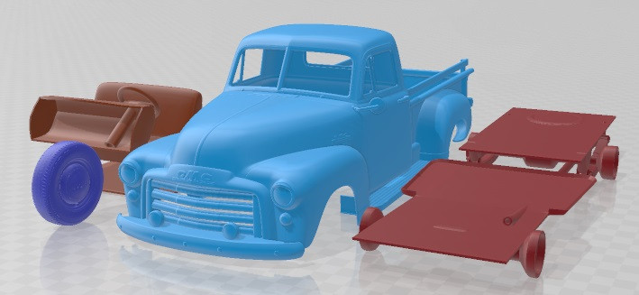 GMC 9300 Pickup Truck 1952 Printable 3D 프린트 모델 .c4d .max .obj .3ds .fbx .stl .blend 