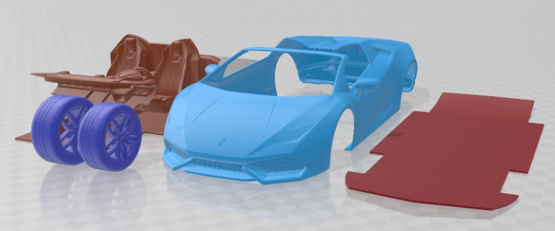 Huracan LP610 4 Spyder 2017 Printable Car 3D Print Model .c4d .max .obj .3ds .fbx .stl .blend 