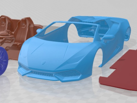 Huracan LP610 4 Spyder 2017 Printable Car 3D प्रिंट मॉडल