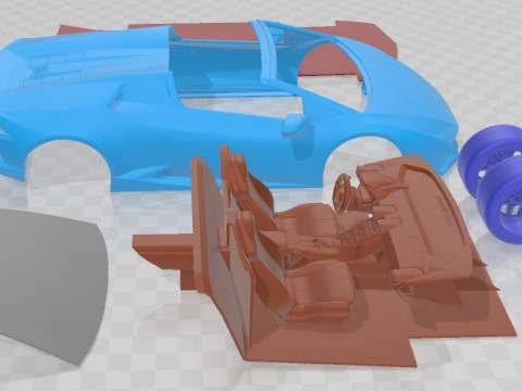 Huracan LP610 4 Spyder 2017 Printable Car 3D Print Model