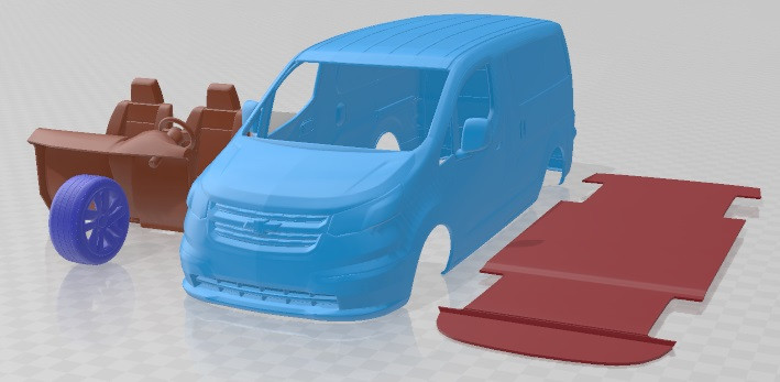 Chevrolet City Express 2023 Printable Van 3D Baskı Modeli .c4d .max .obj .3ds .fbx .stl .blend 