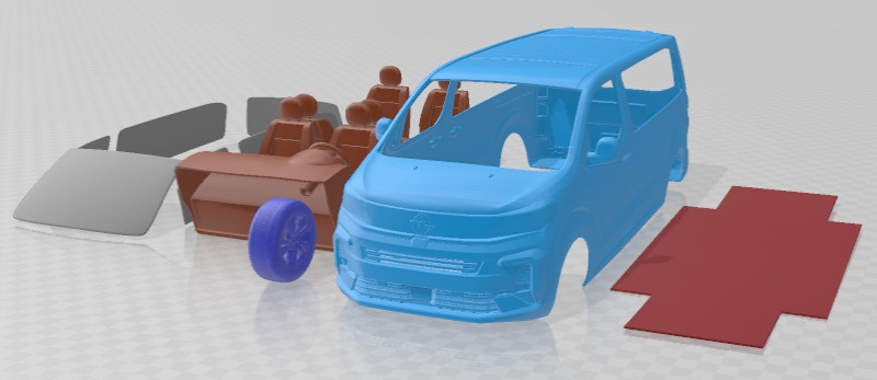Opel Zafira Life Electric Medium 2024 Printable Van Modelo de impresión 3D .c4d .max .obj .3ds .fbx .stl .blend