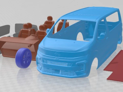 Opel Zafira Life Electric Medium 2024 Printable Van 3D Print Model