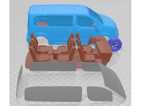 Opel Zafira Life Electric Medium 2024 Printable Van 3D 打印模型