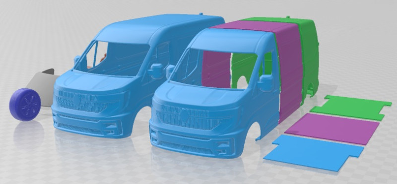 Renault Master E TECH L2H2 2024 Printable Van Modello di stampa 3D .c4d .max .obj .3ds .fbx .stl .blend 