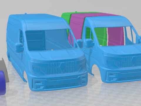 Renault Master E TECH L2H2 2024 Printable Van Modello di stampa 3D