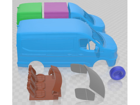 Renault Master E TECH L2H2 2024 Printable Van Modello di stampa 3D