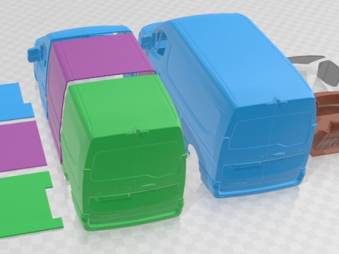 Renault Master E TECH L2H2 2024 Printable Van Modello di stampa 3D