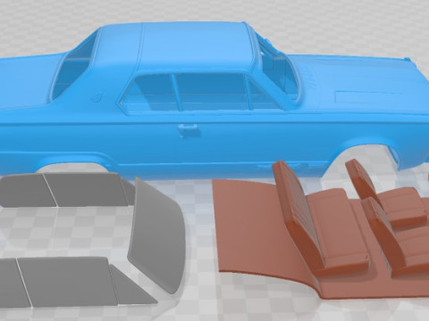 Dodge Dart Mk3 GT Hardtop Coupe 1965 Printable Car Modelo de Impressão 3D