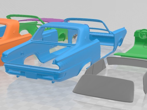 Dodge Dart Mk3 GT Hardtop Coupe 1965 Printable Car Modello di stampa 3D