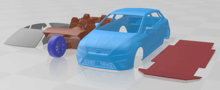 Coche Imprimible Seat Ibiza 2022 Modelo de impresión 3D .c4d .max .obj .3ds .fbx .stl .blend 