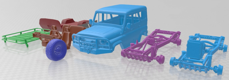 UAZ Hunter Expedition Printable Car 3D प्रिंट मॉडल .c4d .max .obj .3ds .fbx .stl .blend 