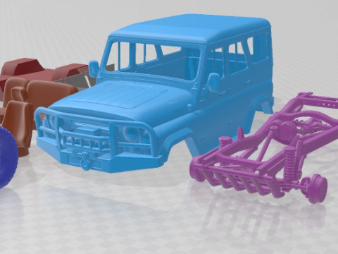 UAZ Hunter Expedition Printable Car Model Cetak 3D