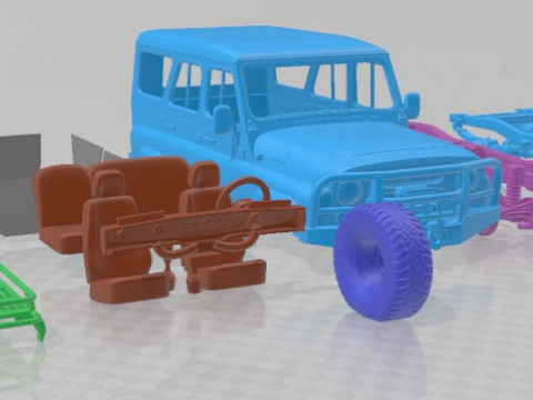 UAZ Hunter Expedition Printable Car 3D प्रिंट मॉडल