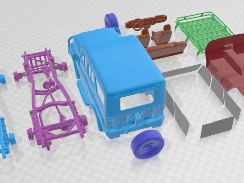 UAZ Hunter Expedition Printable Car 3D Print Model