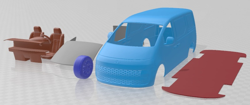 Hyundai Staria Panel Van 2024 Printable Van 3D Print Model .c4d .max .obj .3ds .fbx .stl .blend